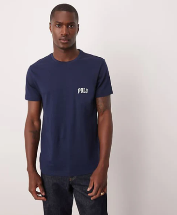 Lauren heritage bear back print t-shirt in navy